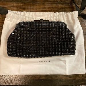 Reiss studded clutch with chain